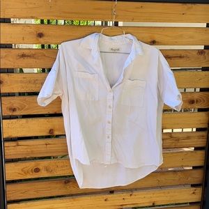 Madewell hi lo button-up short sleeve shirt